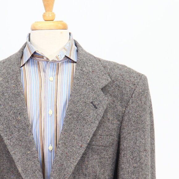 Farah 44R Gray Solid 2-Button Sport Coat Blazer Jacket P211 - Picture 5 of 11